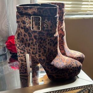 Jessica Simpson Leopard Print Ankle Booties